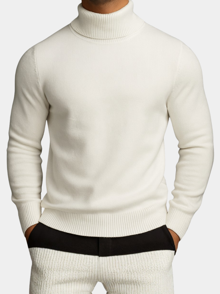 Men’s Classic Roll-Neck Knitted Jumper