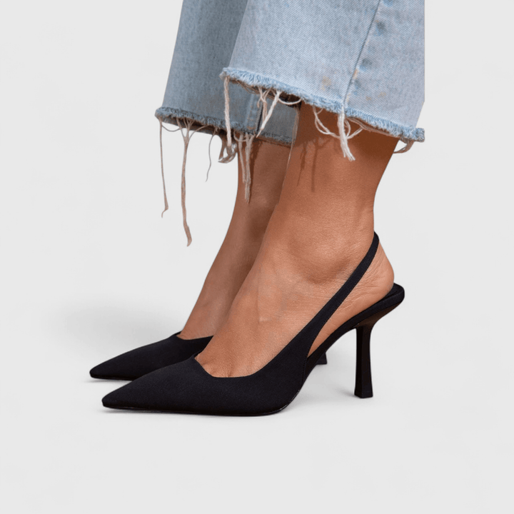 Women’s Suede Pointed-Toe Slingback Heels
