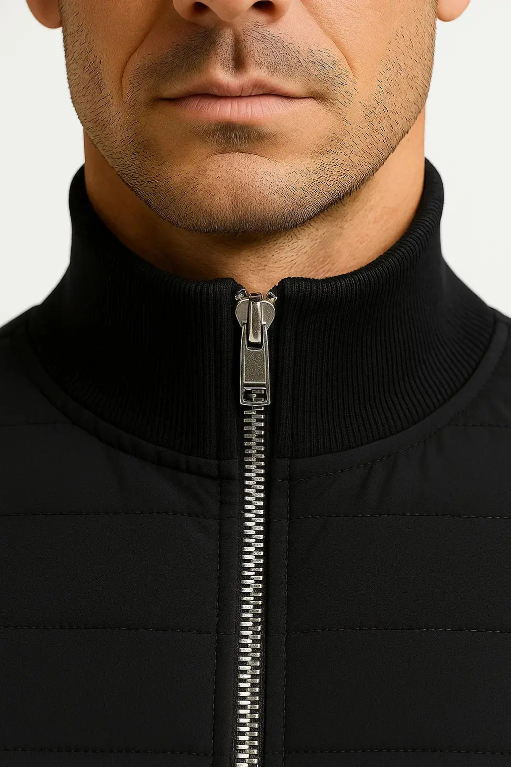Men’s Hybrid Quilted Knitted-Sleeve Jacket