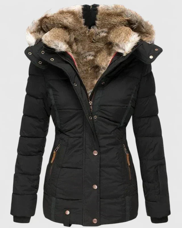Women’s Faux-Fur-Lined Hooded Puffer Jacket
