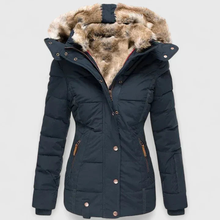 Women’s Faux-Fur-Lined Hooded Puffer Jacket