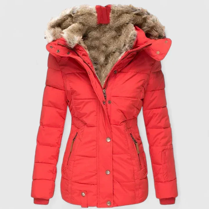 Women’s Faux-Fur-Lined Hooded Puffer Jacket