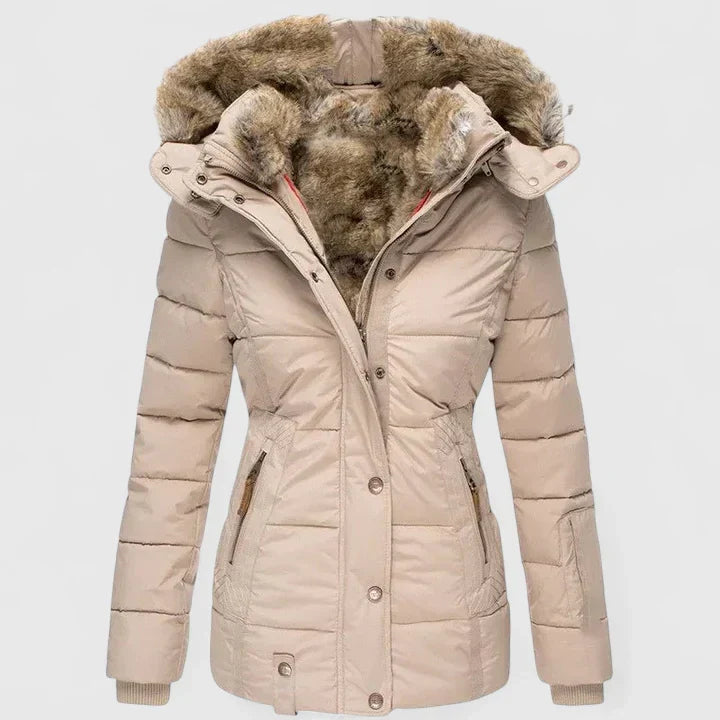 Women’s Faux-Fur-Lined Hooded Puffer Jacket