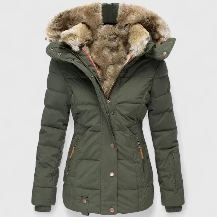 Women’s Faux-Fur-Lined Hooded Puffer Jacket