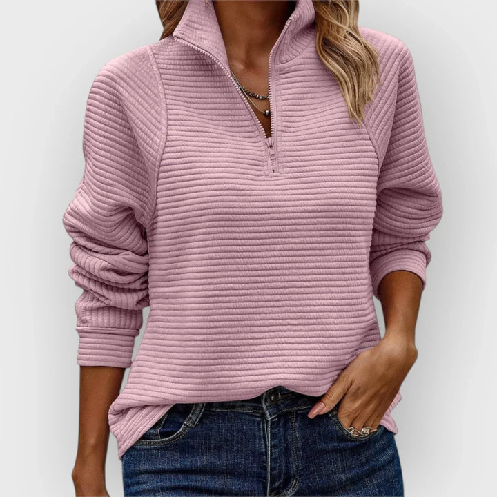 Women’s Ribbed Half-Zip Pullover Sweater