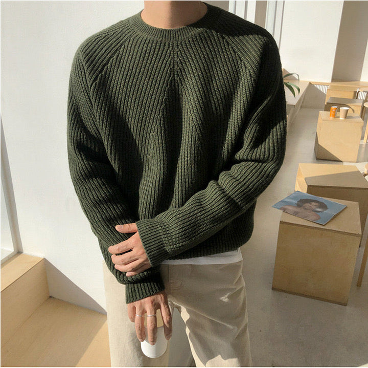 Men’s Chunky-Knit Crew-Neck Jumper