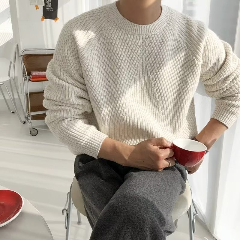 Men’s Chunky-Knit Crew-Neck Jumper