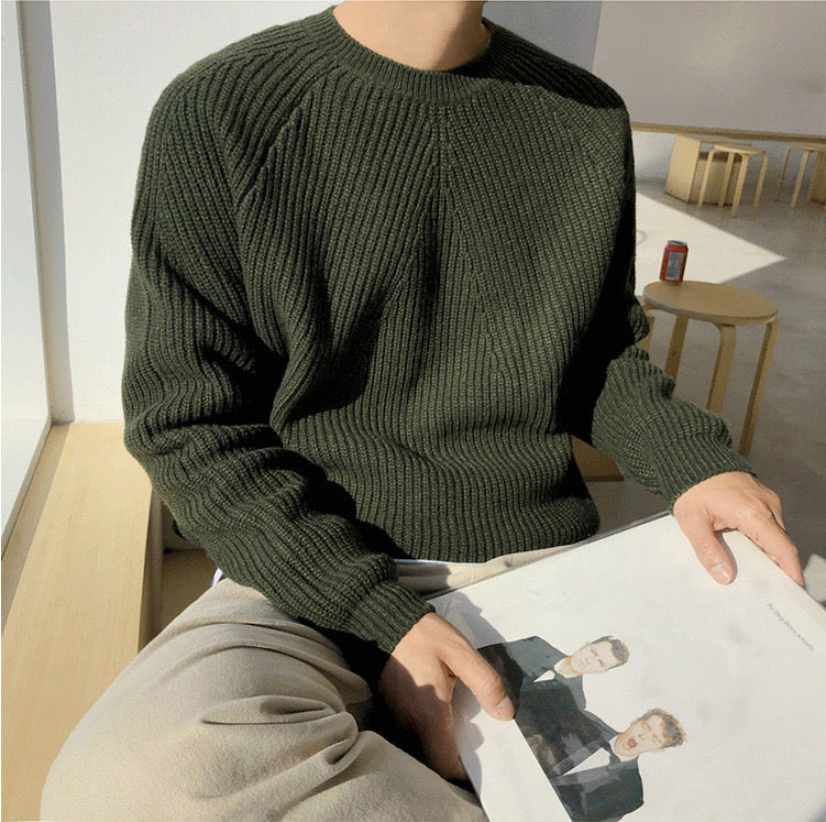 Men’s Chunky-Knit Crew-Neck Jumper
