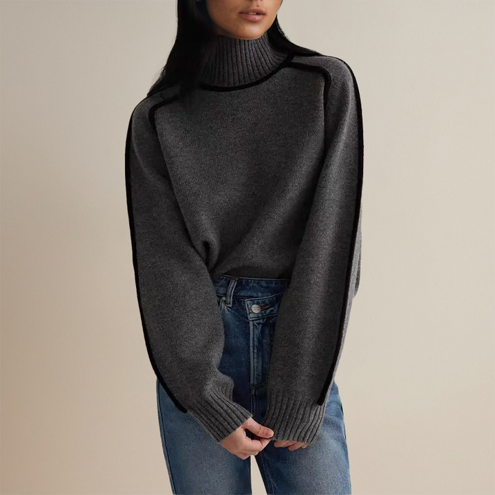 Women’s Contrast Roll-Neck Jumper