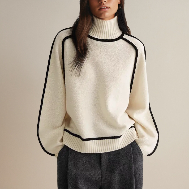 Women’s Contrast Roll-Neck Jumper