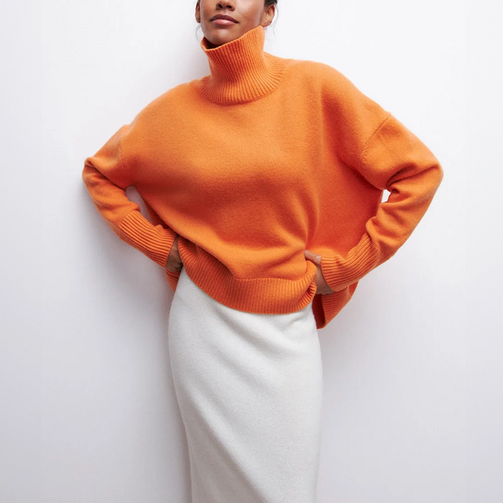 Women’s Oversized Short-Sleeve Roll-Neck Jumper