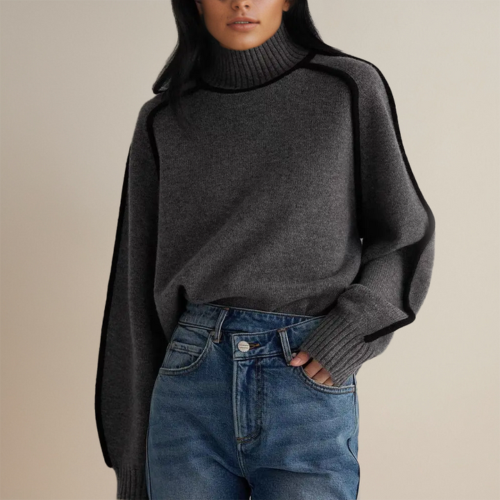 Women’s Contrast Roll-Neck Jumper