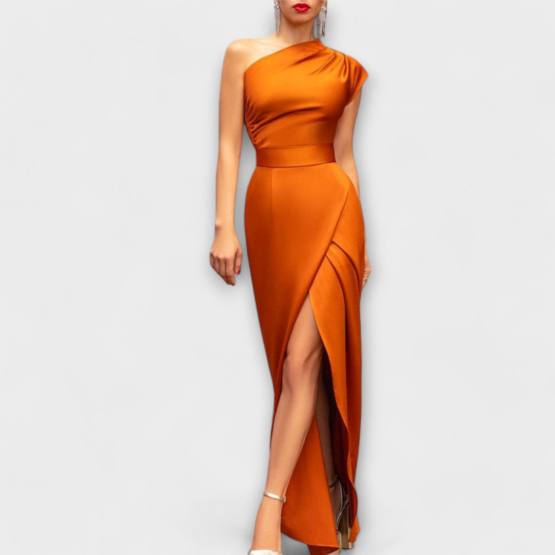 Axa - Chic Asymmetrical Maxi Dress for Evening Elegance