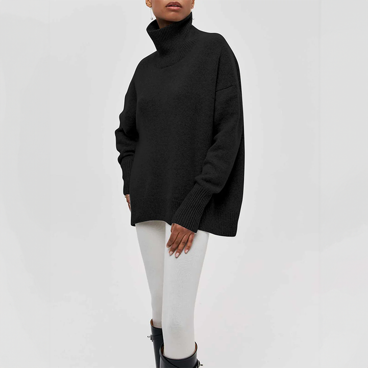 Women’s Oversized Short-Sleeve Roll-Neck Jumper
