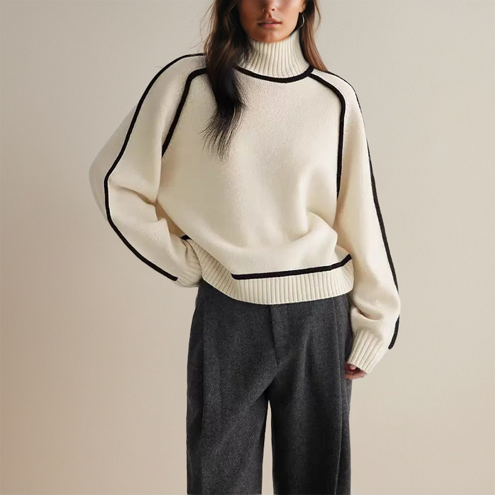 Women’s Contrast Roll-Neck Jumper