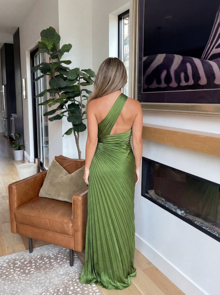 Aurelia | One-Shoulder Pleated Dress