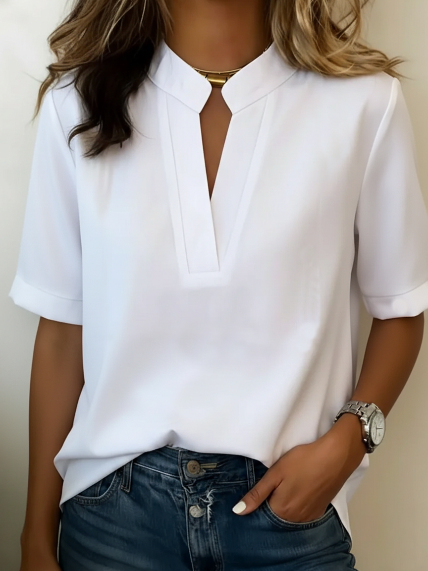 Women’s Short-Sleeve V-Neck Blouse