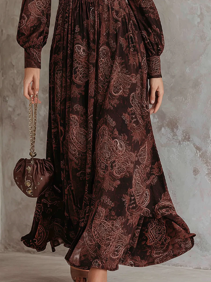 Ariane™ | Maxi Dress with Paisley Print and Waist Accent