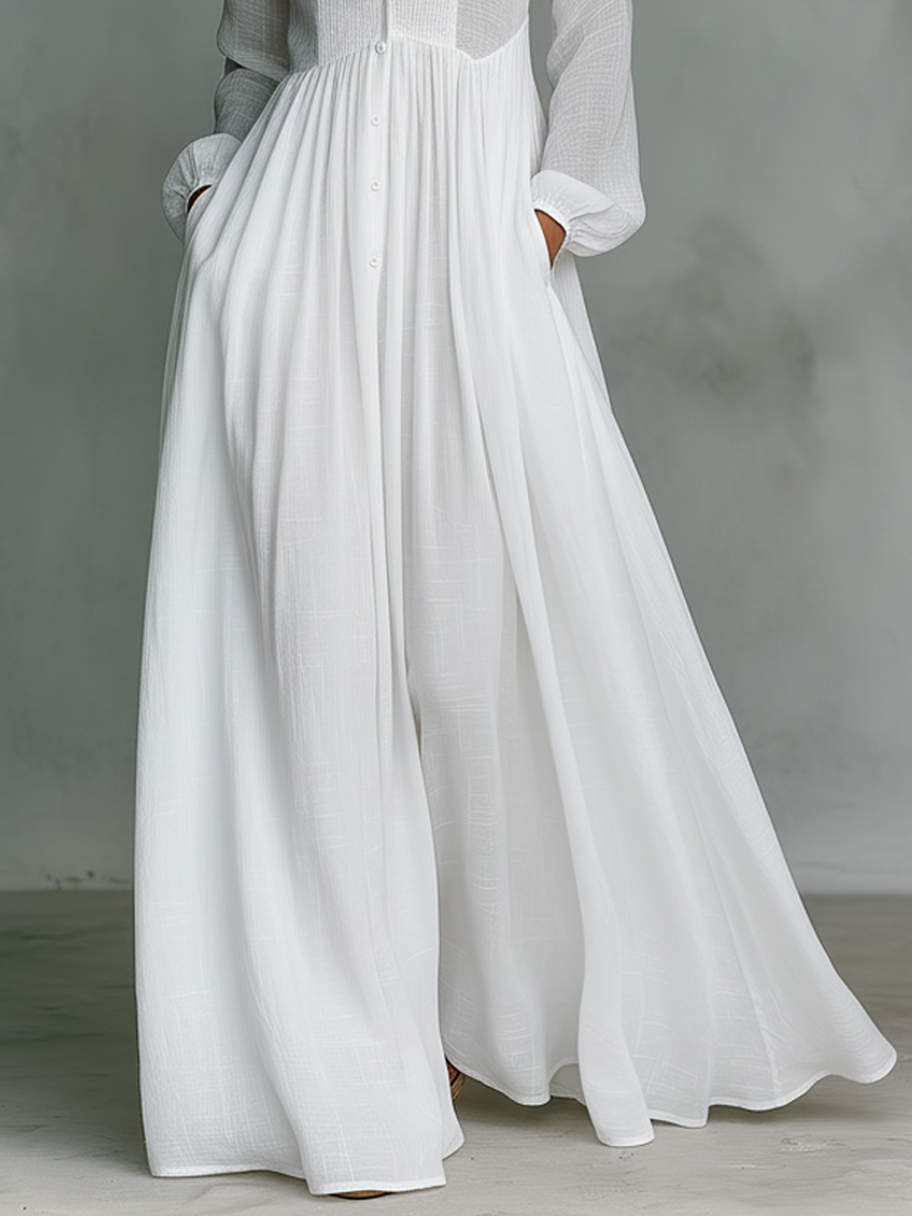 Sita | Maxi Dress with Patchwork, High Neck and Long Sleeves