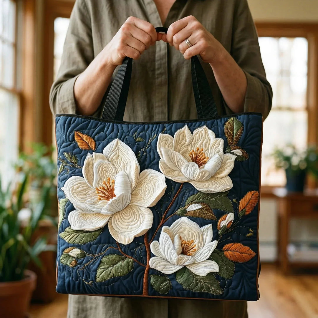 Quilted Tote - Delicate Magnolia