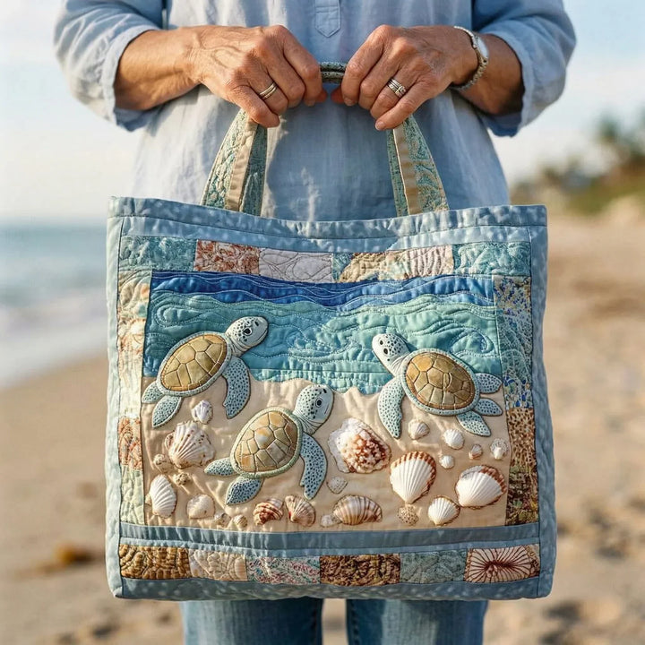 Quilted Tote - Sea Turtles