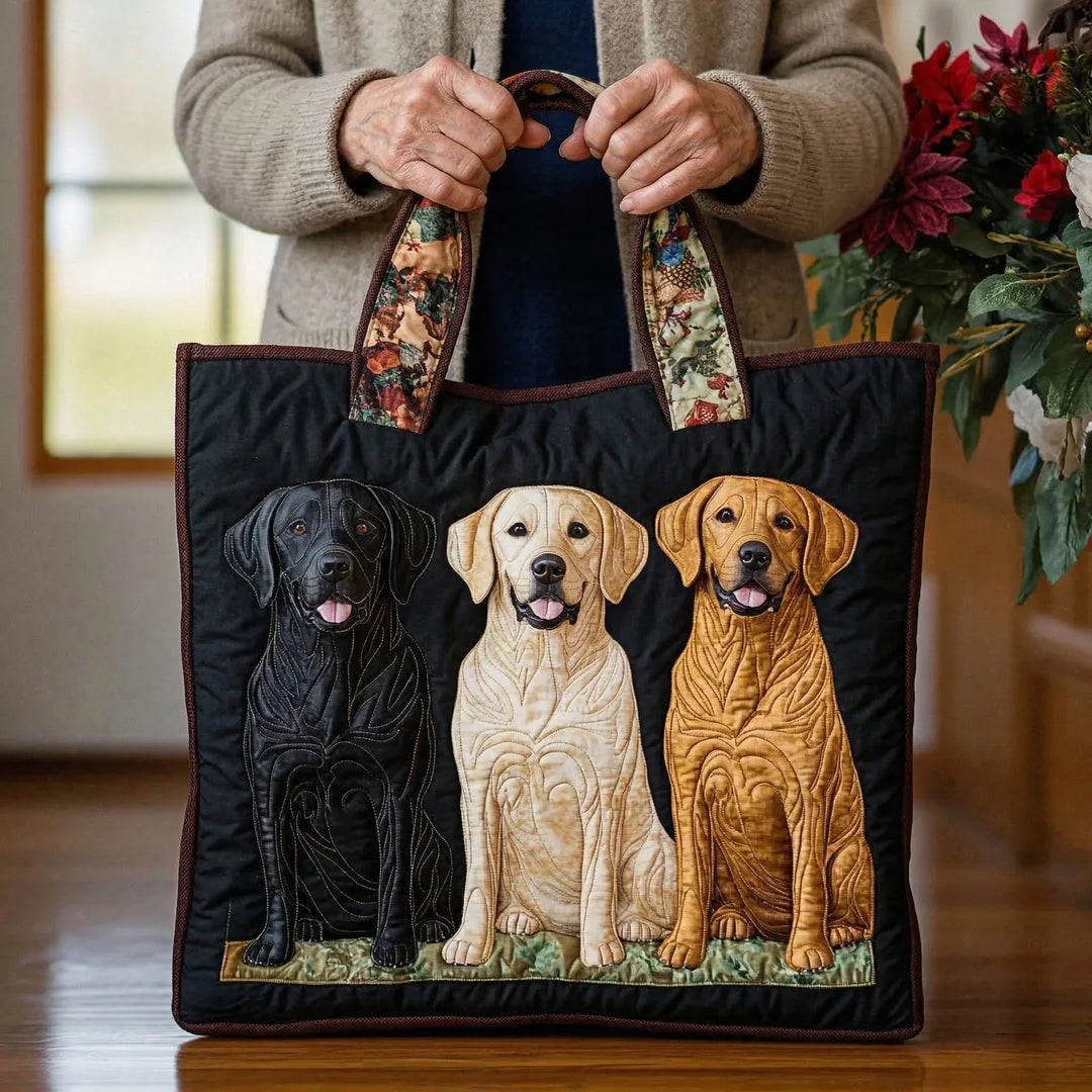 Quilted Tote - Three Labradors