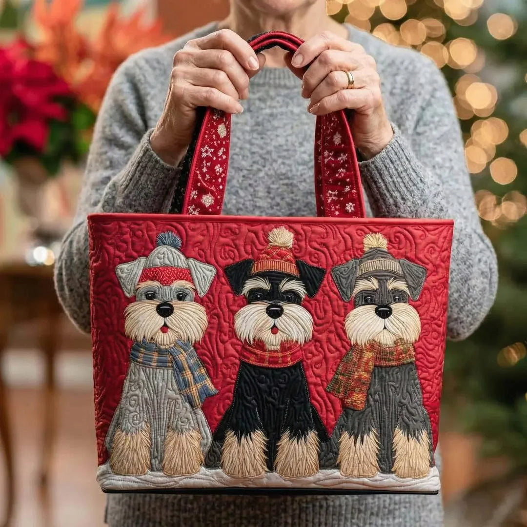 Quilted Tote - Trio of Schnauzers