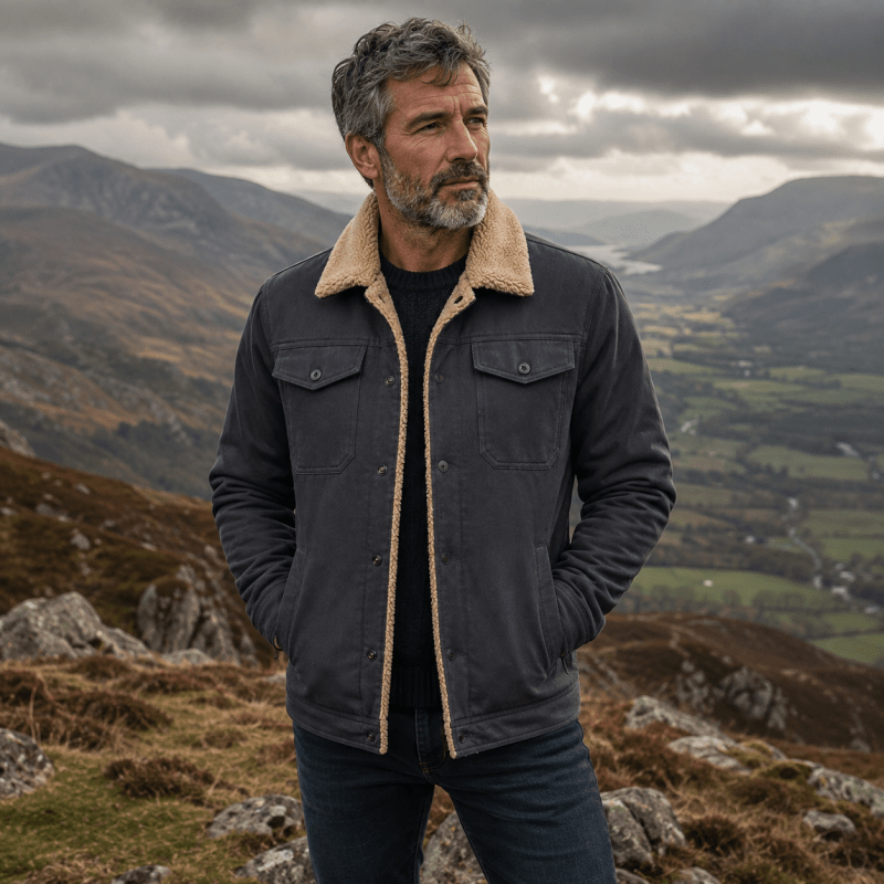 Men’s Fleece-Lined Trucker Jacket