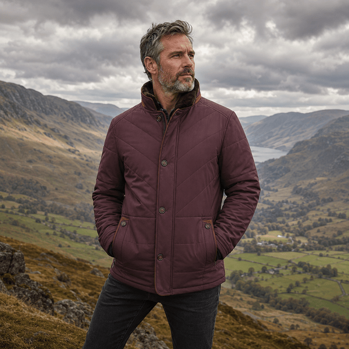 Men’s Quilted Funnel-Neck Jacket