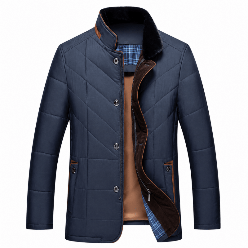 Men’s Quilted Funnel-Neck Jacket