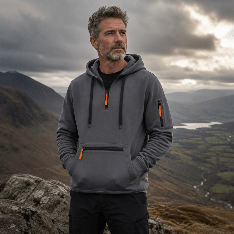 Men’s Multi-Pocket Quarter-Zip Hoodie