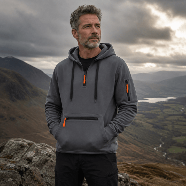 Men’s Multi-Pocket Quarter-Zip Hoodie