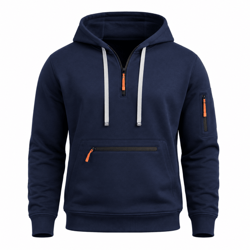Men’s Multi-Pocket Quarter-Zip Hoodie