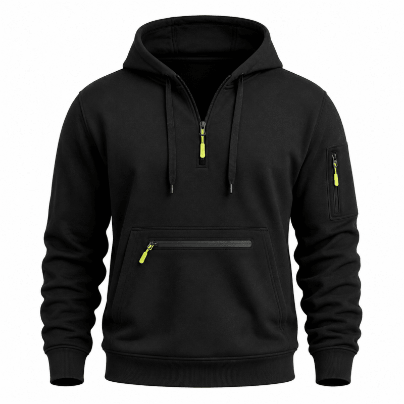 Men’s Multi-Pocket Quarter-Zip Hoodie