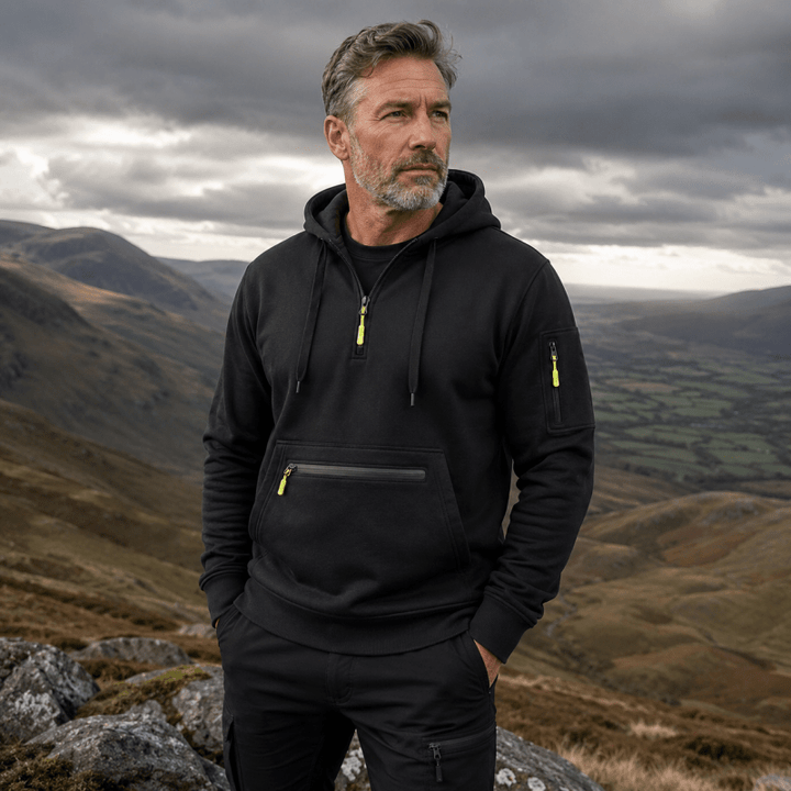 Men’s Multi-Pocket Quarter-Zip Hoodie