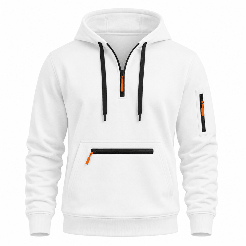 Men’s Multi-Pocket Quarter-Zip Hoodie
