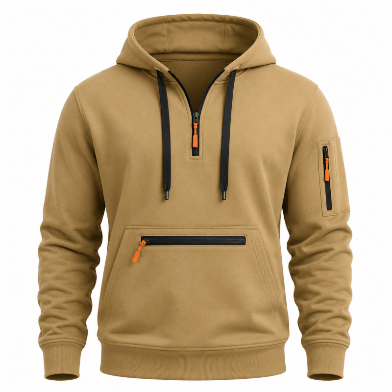 Men’s Multi-Pocket Quarter-Zip Hoodie