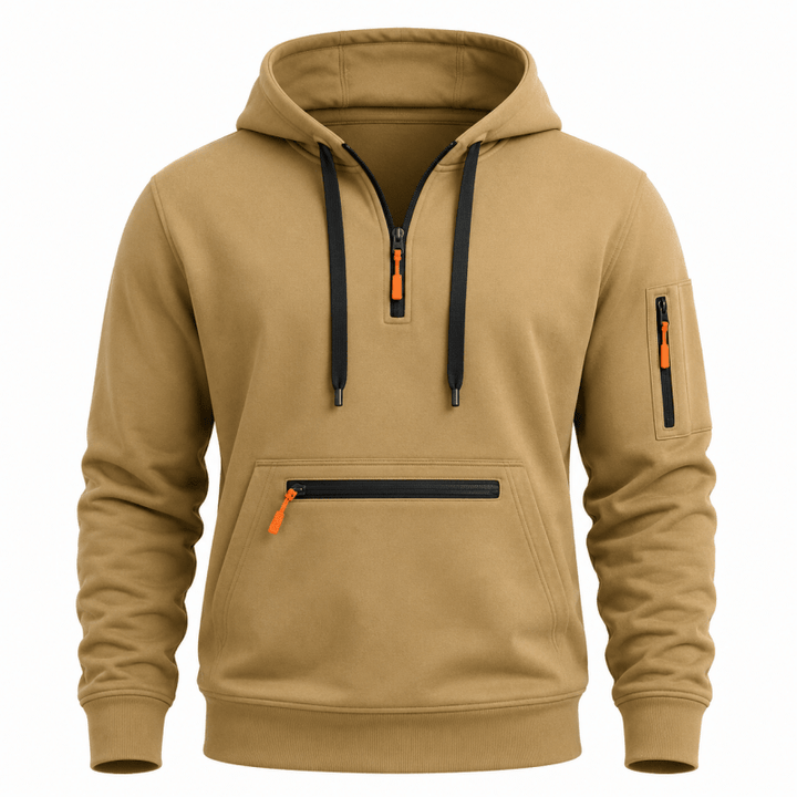 Men’s Multi-Pocket Quarter-Zip Hoodie