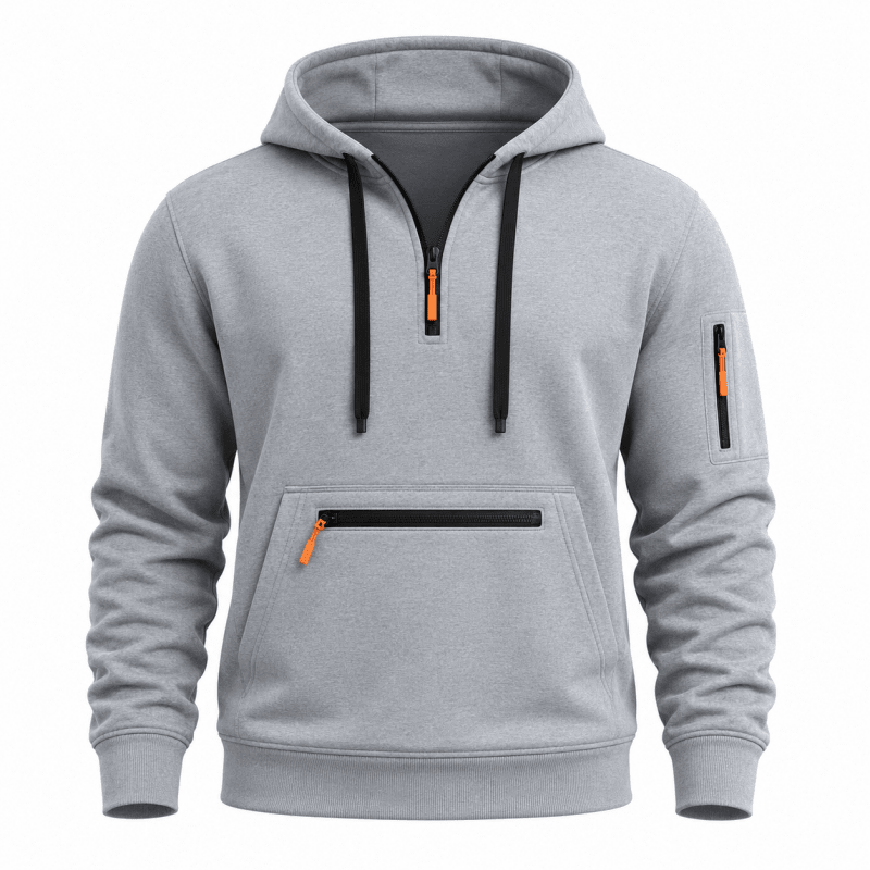 Men’s Multi-Pocket Quarter-Zip Hoodie