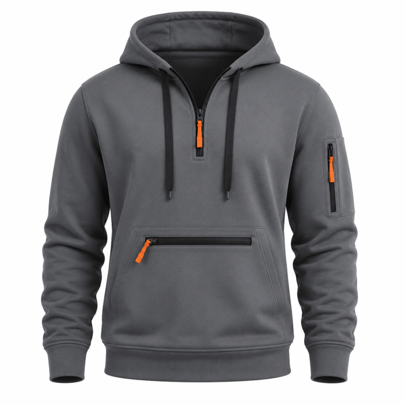 Men’s Multi-Pocket Quarter-Zip Hoodie