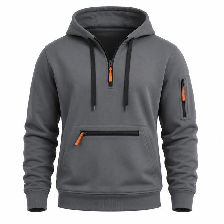 Men’s Multi-Pocket Quarter-Zip Hoodie