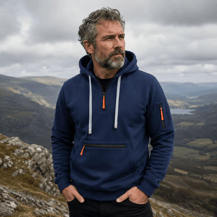 Men’s Multi-Pocket Quarter-Zip Hoodie