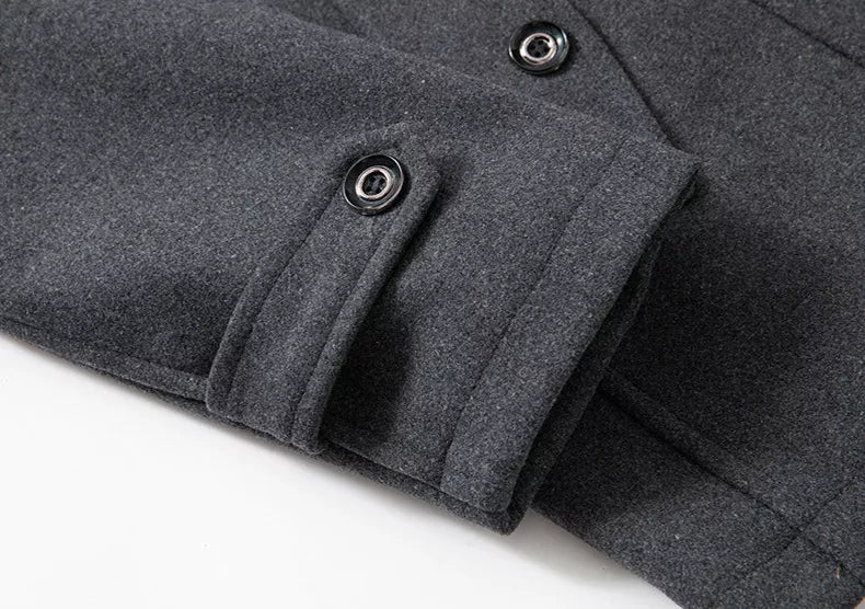 Men’s Layered Funnel-Neck Military Coat