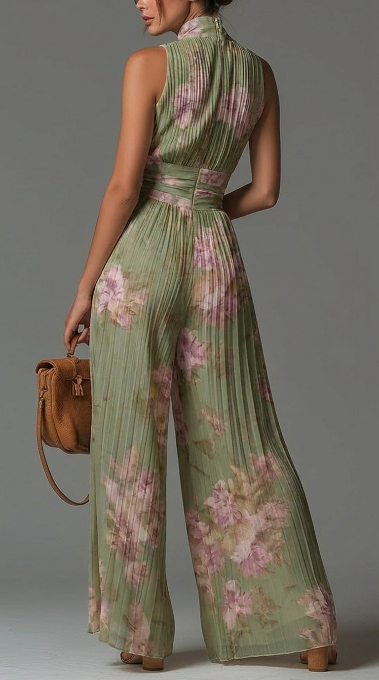 Zineb | Pleated Floral Jumpsuit