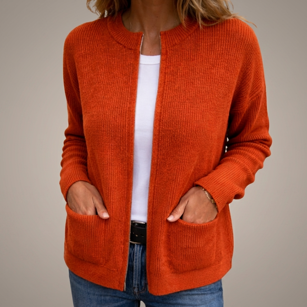 Women’s Soft-Knit Zip-Up Cardigan