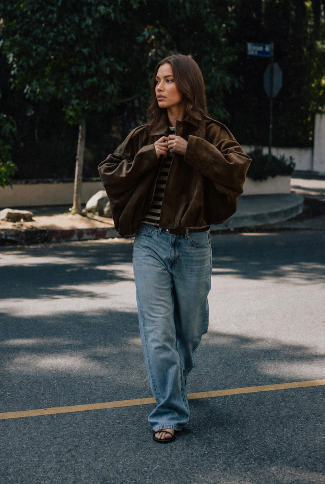 Womens Oversized Suede Jacket