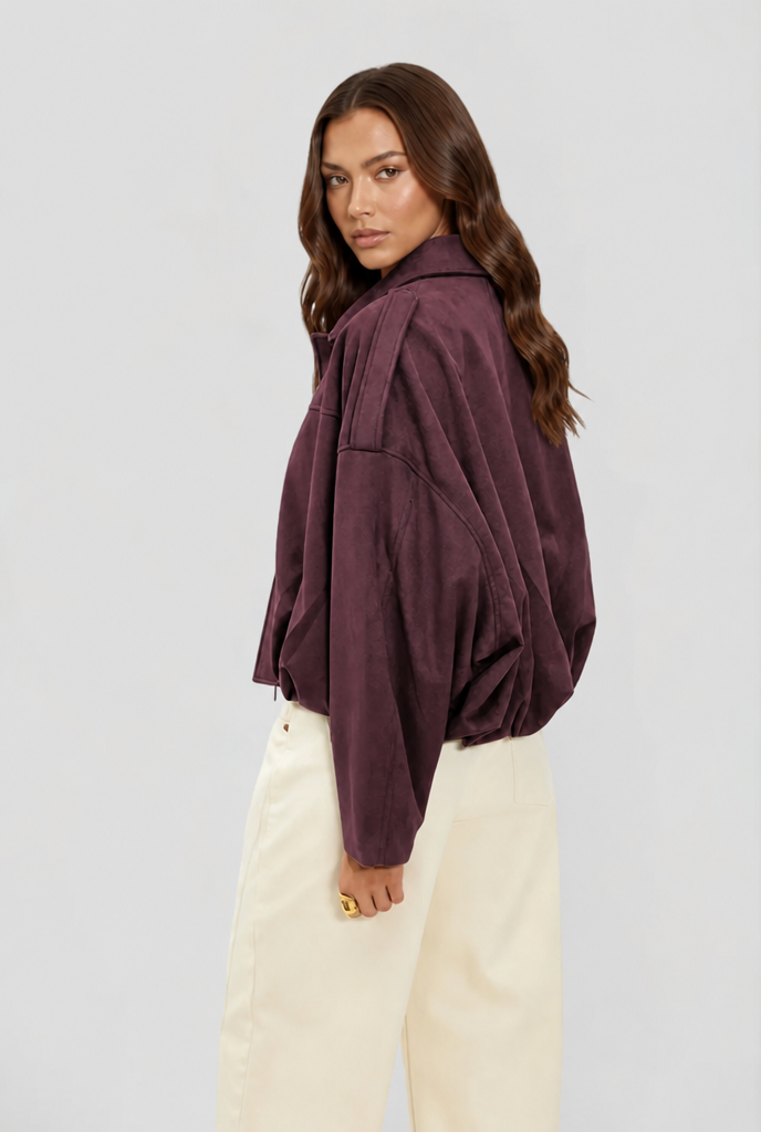 Womens Oversized Suede Jacket