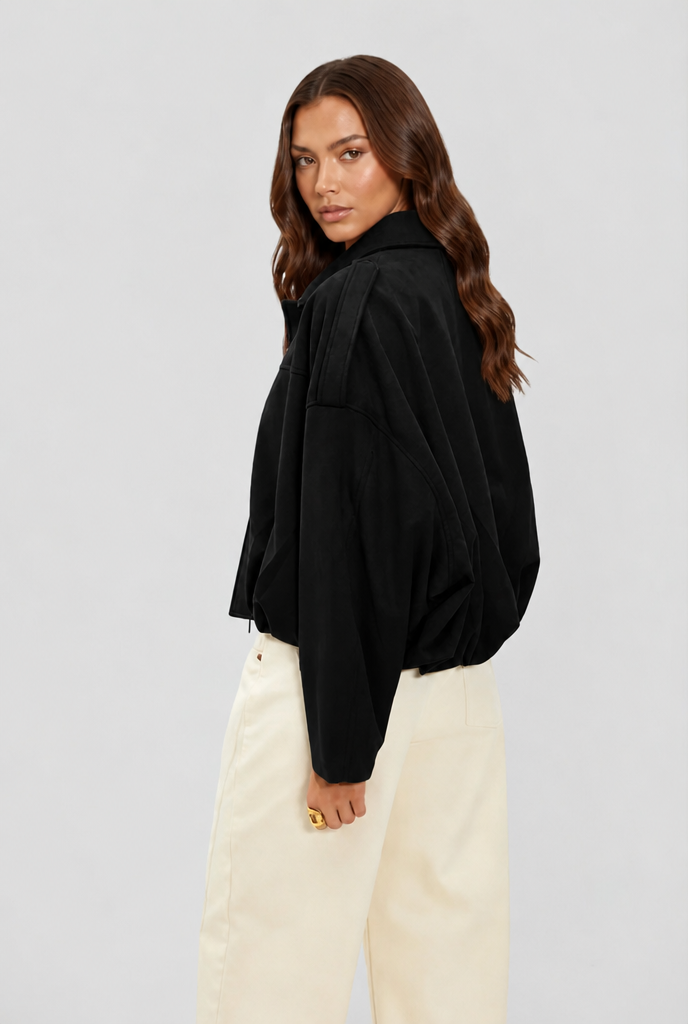 Womens Oversized Suede Jacket