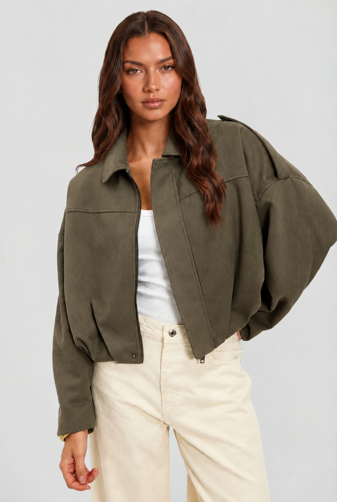 Womens Oversized Suede Jacket