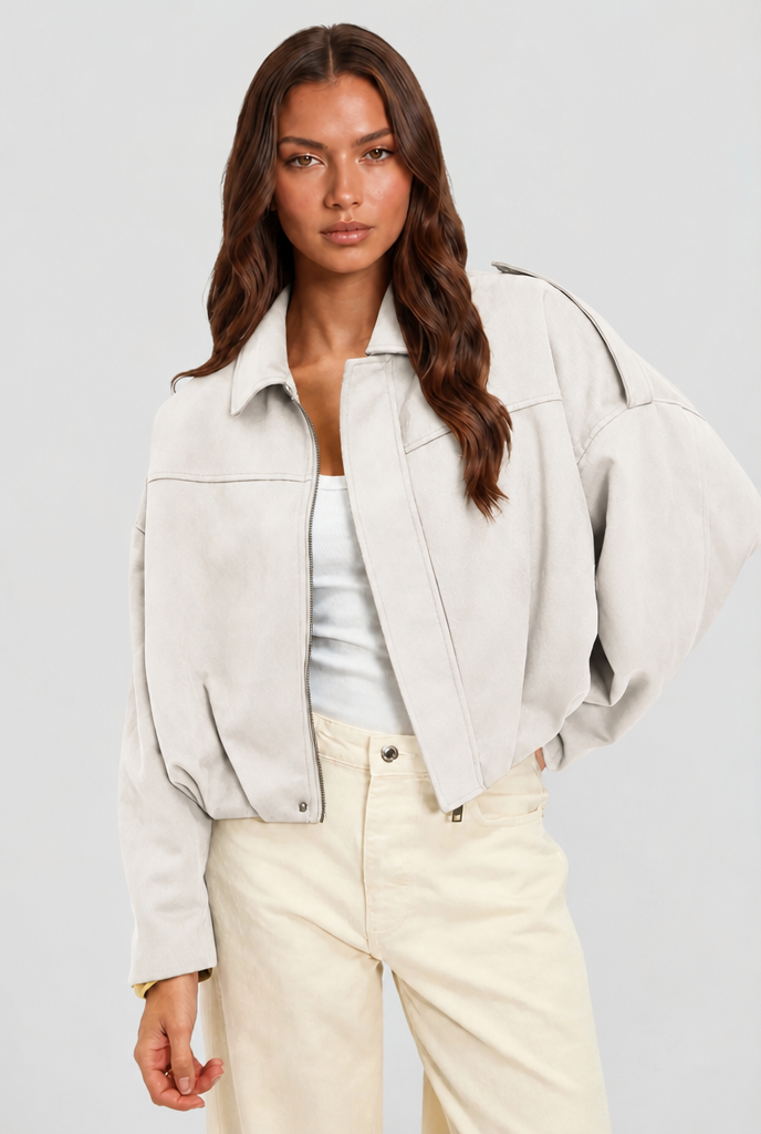 Womens Oversized Suede Jacket